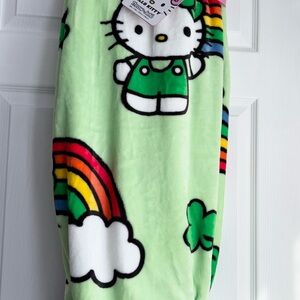 Hello Kitty St. Patrick’s Day Green Blanket with Rainbow Design